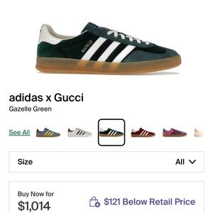 adidas x Gucci Gazelle Green Sneakers